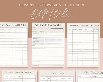 Student and New Provisionally Licensed Therapist Supervision and Hours Tracking Bundle - Digital Download