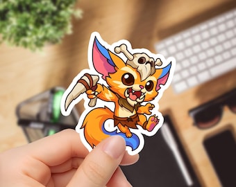 Chibi Gnar Sticker: League of Legends Gaming Decal