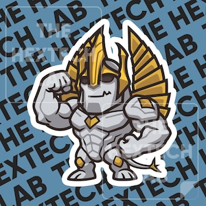 Chibi Galio Sticker | Cute League of Legends Kiss Cut Vinyl | Glossy, Durable, Bubble-Free | Tanky Hero Sticker for Laptop or Journal