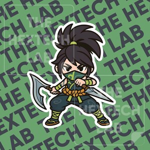 Chibi Akali League of Legends Sticker: Waterproof Vinyl Decal