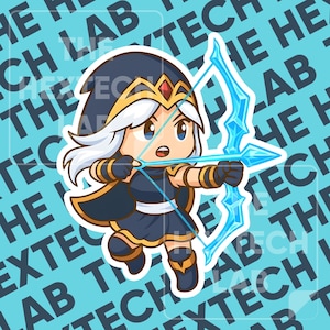 Chibi Ashe Kiss-Cut Stickers, League of Legends Sticker, League Champion Sticker, Cute Gaming Decal, Water Bottle Sticker, Anime Sticker