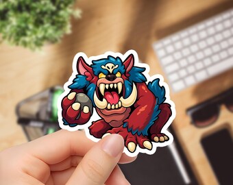 Chibi Mega Gnar Sticker: League of Legends Gamer Art