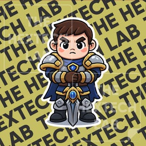 Chibi Garen Sticker: League of Legends Laptop Decal