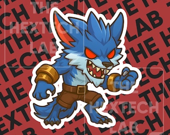 Warwick Chibi Sticker, League of Legends Decal, Gaming Laptop Sticker