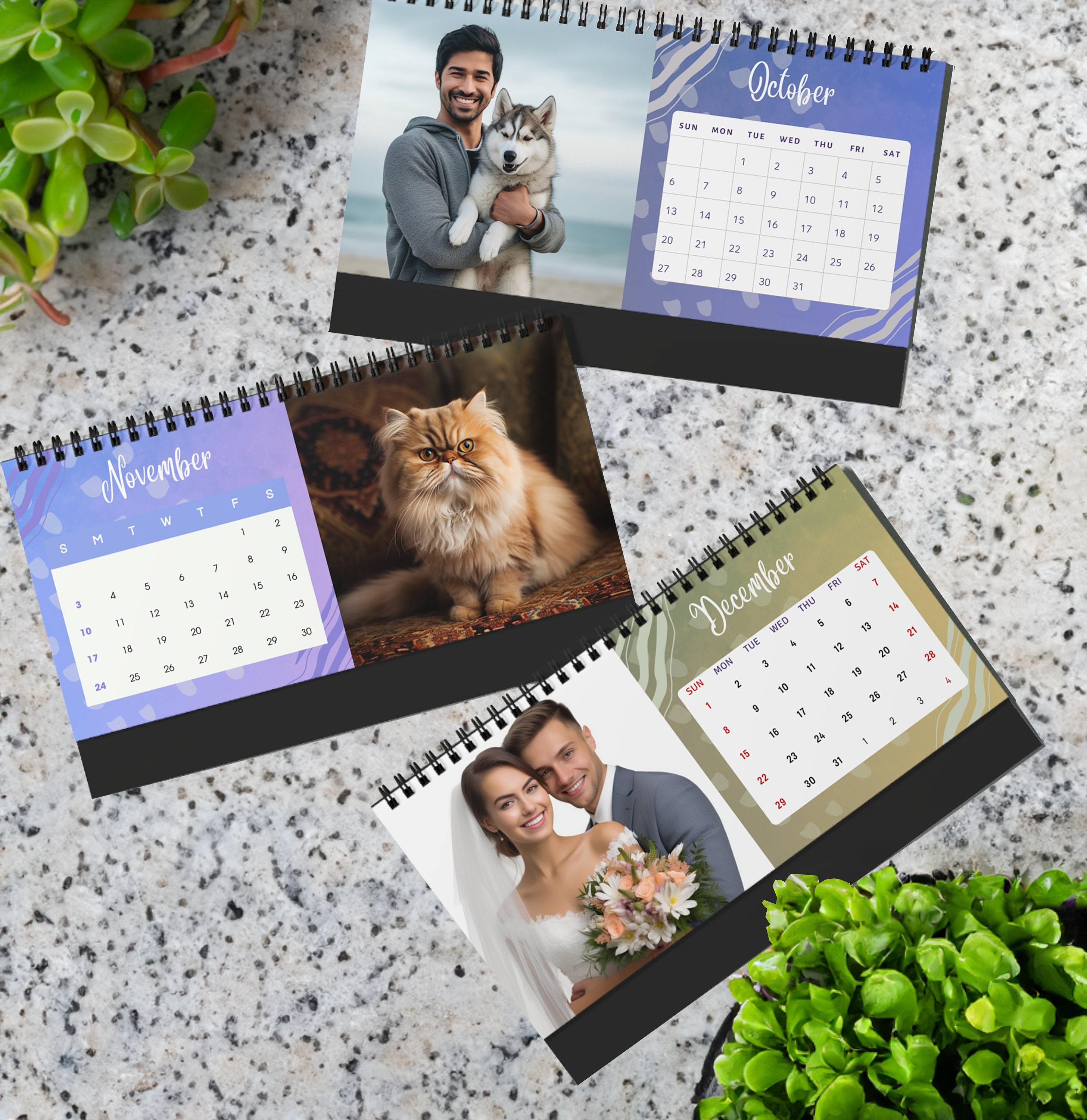 Custom Calendar 2024 Personalized Desk Calendar With Photo Custom Gift