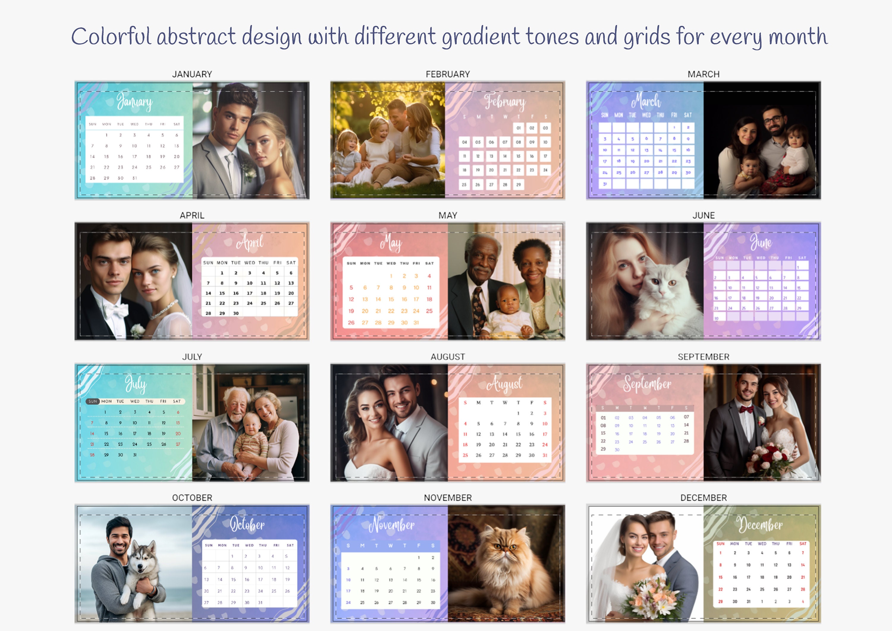 Custom Calendar 2024 Personalized Desk Calendar With Photo Custom Gift