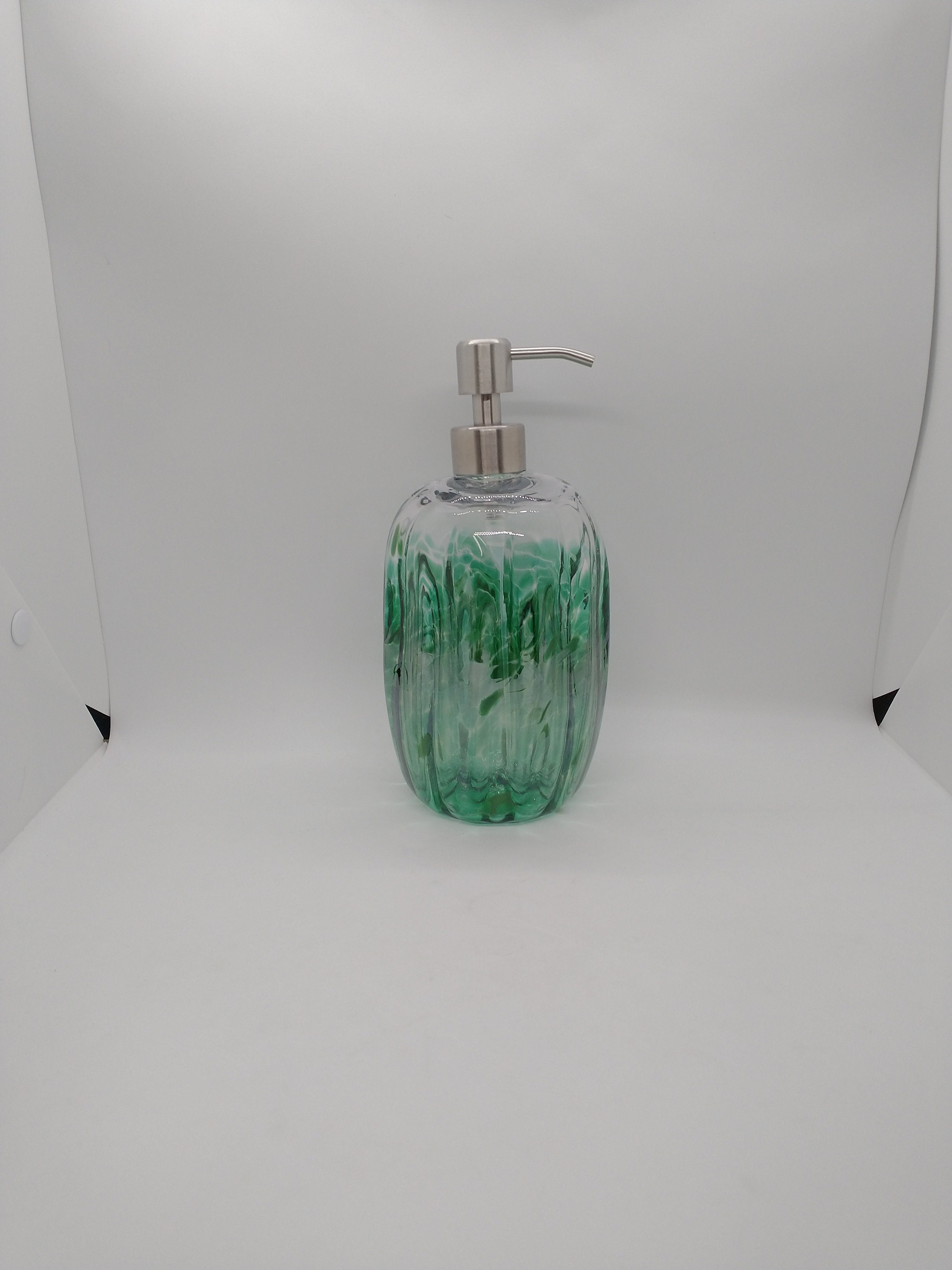 Hand blown glass Glass Soap Pump Soap dispenser hand blown glass soap pump lotion dispenser kitchen bathroom liquid soap