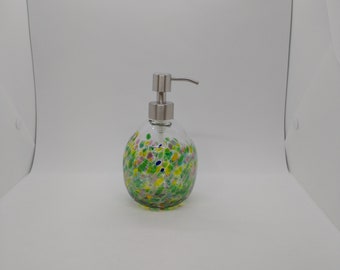 Glass Soap dispenser hand blown glass soap pump lotion dispenser kitchen bathroom liquid soap