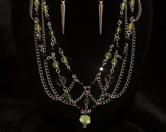 Handmade Invader Zim Gir Inspired Necklace & Earrings