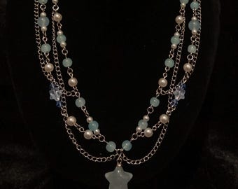 Handmade Pastel Blue Star Necklace
