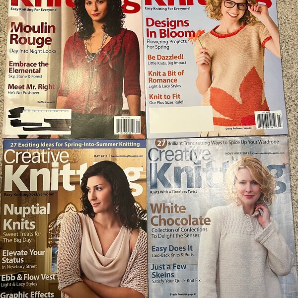 Creative Knitting Magazine - 4 issues - January, March, May and November 2011