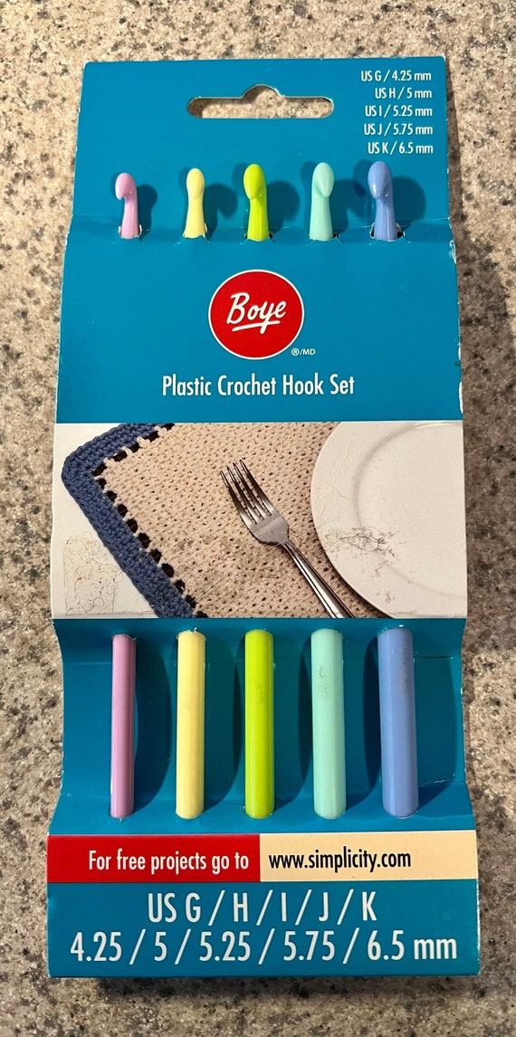 Boye Plastic Crochet Hook Set of 5 Sizes G Through K Etsy