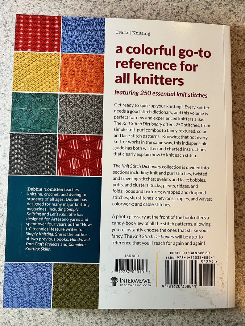 Knit Stitch Dictionary, by Debbie Tomkies (2015) Etsy