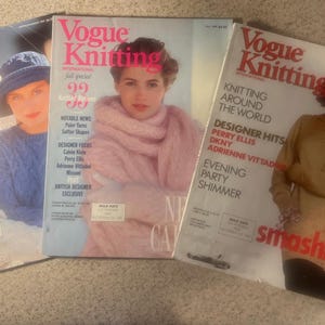 SET AUS DREI Vintage Vogue Knitting International Magazinen - Frühling/Sommer 1990, Herbst 1990 & Winter Special 1990-91