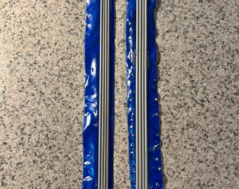 Two sets of 8" Boye aluminum double pointed knitting needles, sizes 0 & 1