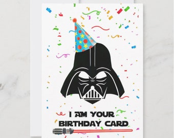 Physical Star Wars Darth Vader Birthday Cards -  Pack of 10  (standard envelopes)