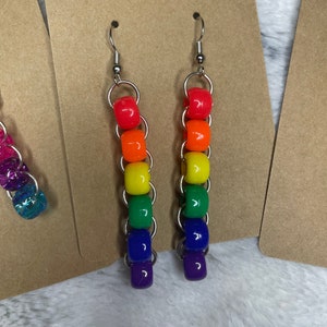 Rainbow pride dangle earrings