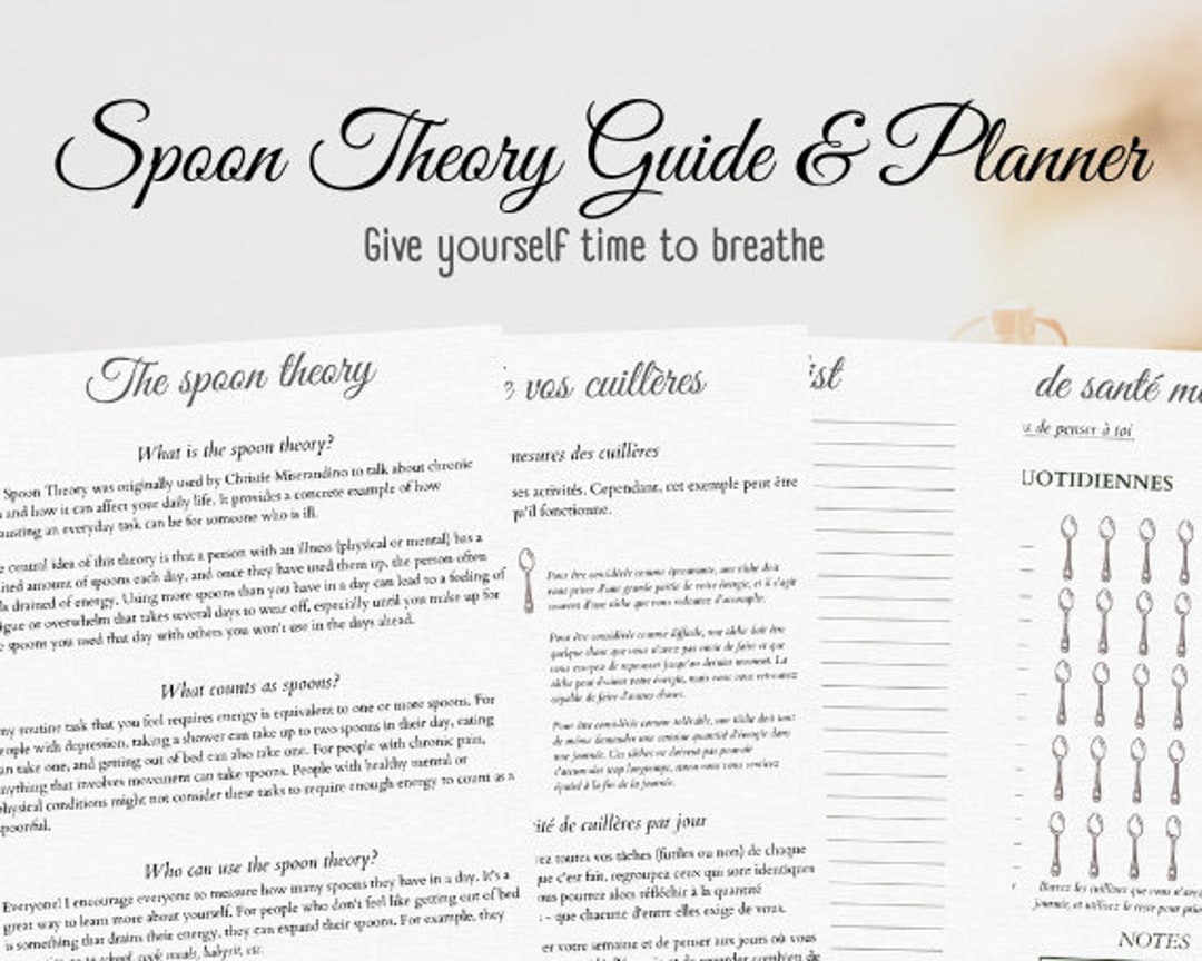 Printable Spoon Theory Guide and Planner Guide Imprimable De - Etsy