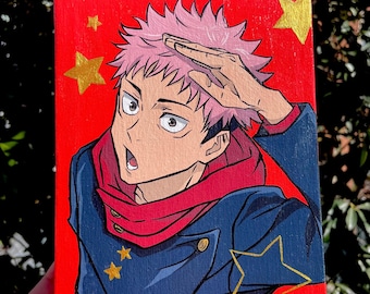 Handmade Anime Canvas Painting: Kawaii Anime Decor (6x8 in)