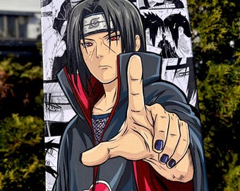 Handmade Anime Canvas Painting with Manga Panel | 10x20in  Canvas Board | Ready to Ship | Anime Gift | Canvas Wall Art decor