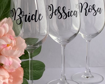 Custom decal, wedding glass sticker, bride's glass sticker, bridal glasses, personalised gift.
