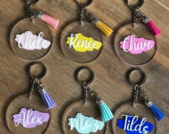 Personalised acrylic keyring
