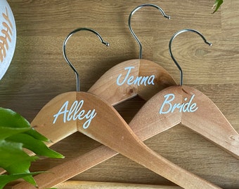 Personalised coat hangers, custom hanger, coat hanger decal, groomsmen hanger sticker, groom hanger decal, wedding decal, bridal party