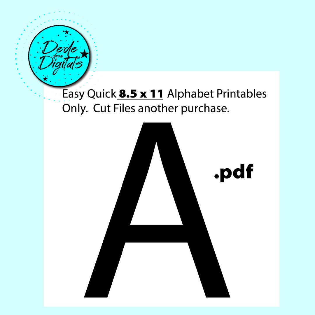 Easy Printable 8.5 X 11 Alphabet Letters Etsy