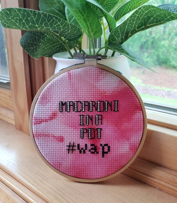 Subversive Crossstitch macaroni in a Pot WAP Etsy