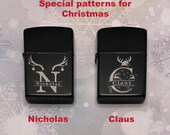 Zippo Lighter, Personalized Lighter for Christmas Day, Customized Lighter for New Year, Engraved Black, Silver Lighter for Present