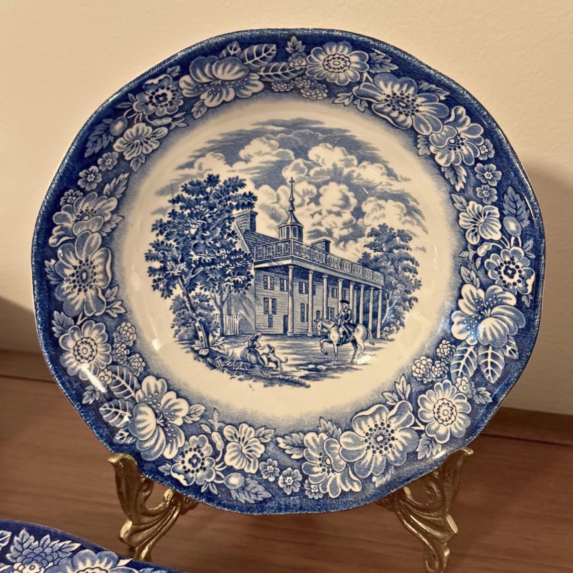 Liberty Blue USA Historic Colonial Scenes England Ceramic Dinnerware - Etsy