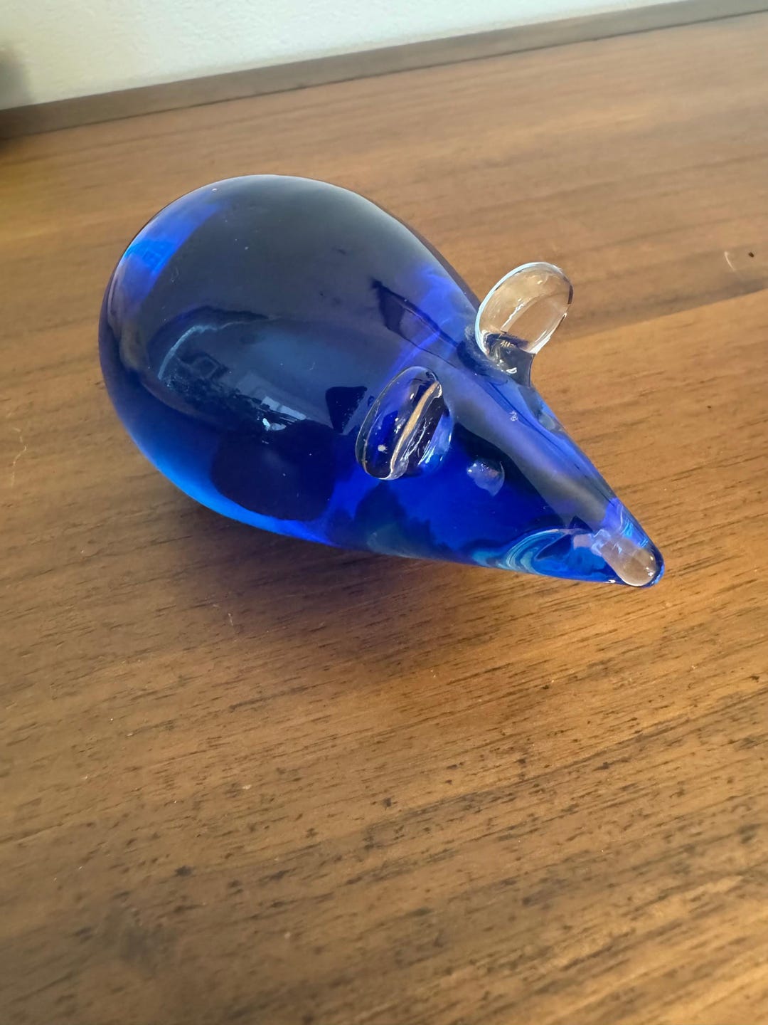 Handmade Clear and Blue Glass Mouse Figurine Paperweight - Etsy