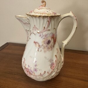 Antique Bavarian China Germany Chocolate Tea Coffee Pot