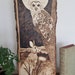 Owl & Rabbit Pyrography Wood Burn on Live Edge Basswood - Etsy