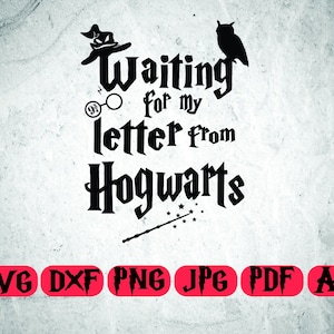 Esperando mi carta SVG, Asistente de fantasía SVG, Asistente SVG, HP Svg Png, búho svg, SVG para Cricut, Imágenes Prediseñadas, Archivo de corte, Silueta, Descarga digital