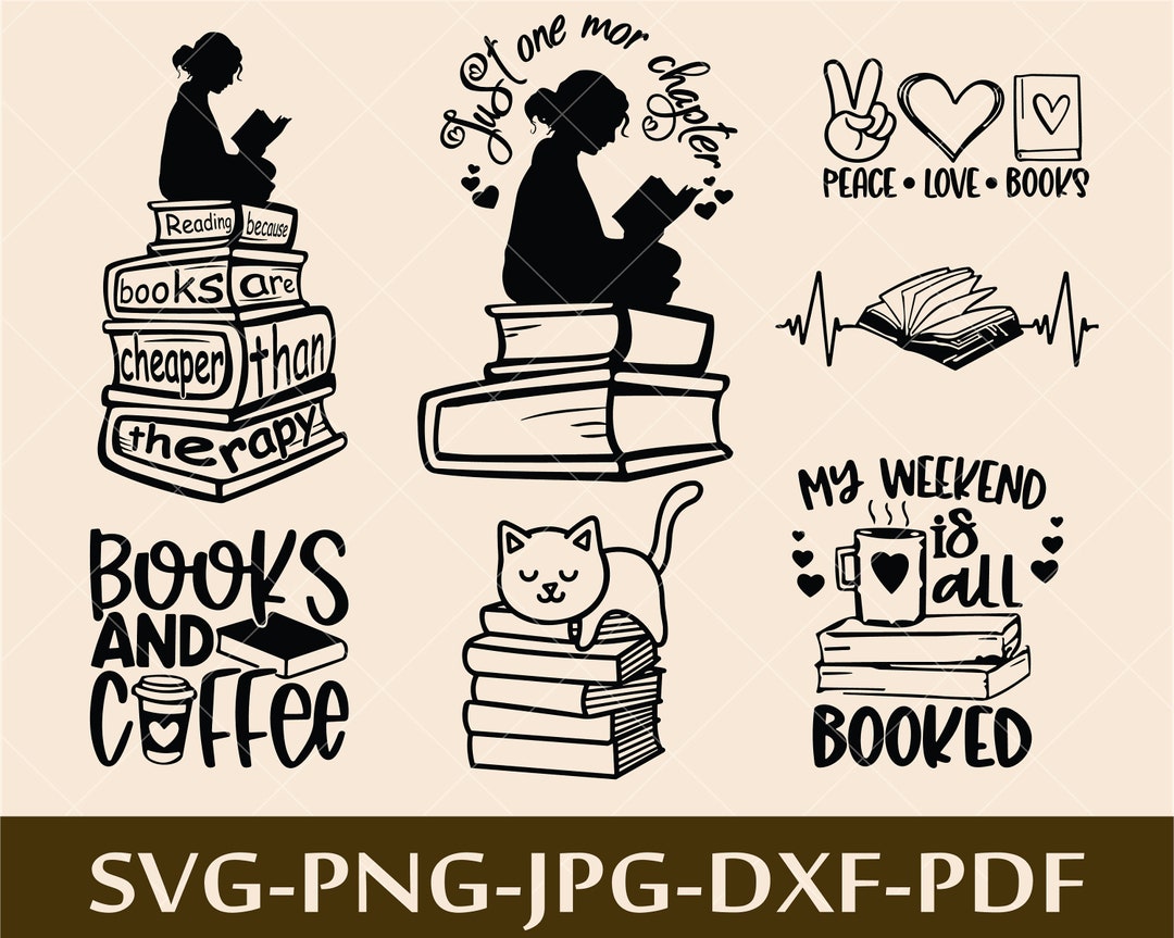 Books and Reading Svg Bundle Cut Files Svg Files for Cricut Book Lover ...