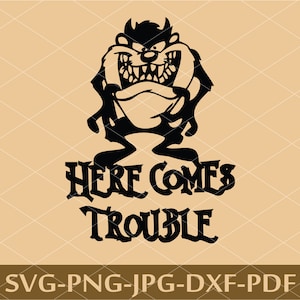 Grappige cartoon peuter SVG, Tasmaanse duivel SVG ontwerp, perfect voor verjaardag shirts en geschenken, Cricut silhouet ambachten, leuke afbeelding voor kind
