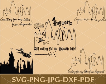 Wizard House SVG Bundle, Wizard World Svg Bundle, Magical World Svg, Silhouette Files, Instant Download, SVG, PNG, Pdf, Dxf.