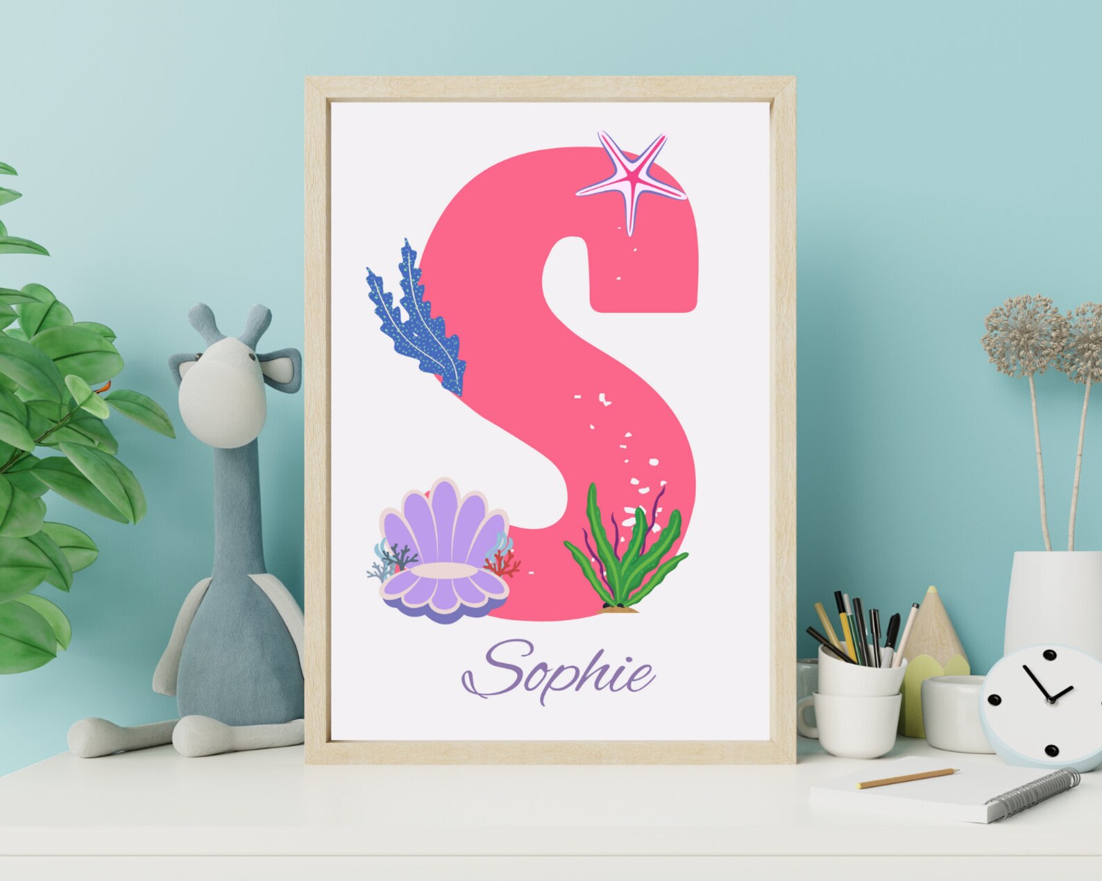 3 Custom Printable Mermaid Wall Art Digital Wall Art Set for Kids ...