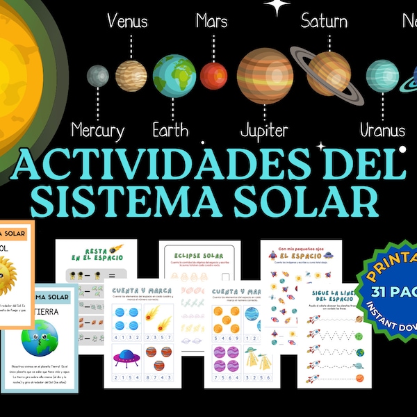 Solar System Letras Letras de sistema solar para imprimir - Etsy México