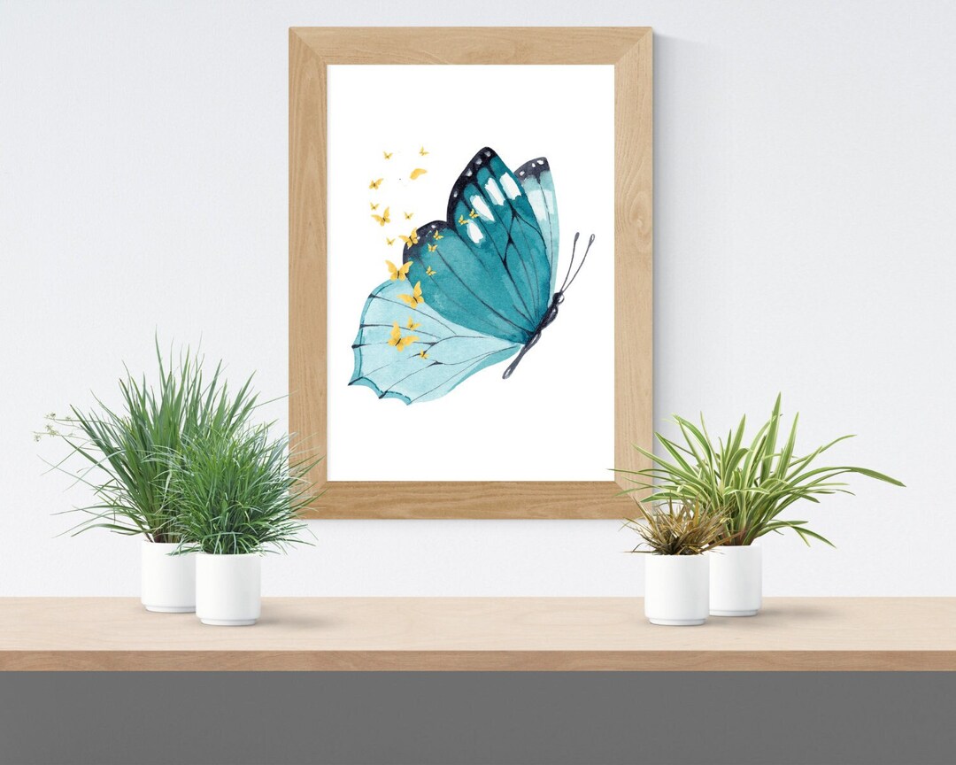 3 Printable Butterfly Wall Art Butterfly Arts Butterfly Room Decor ...