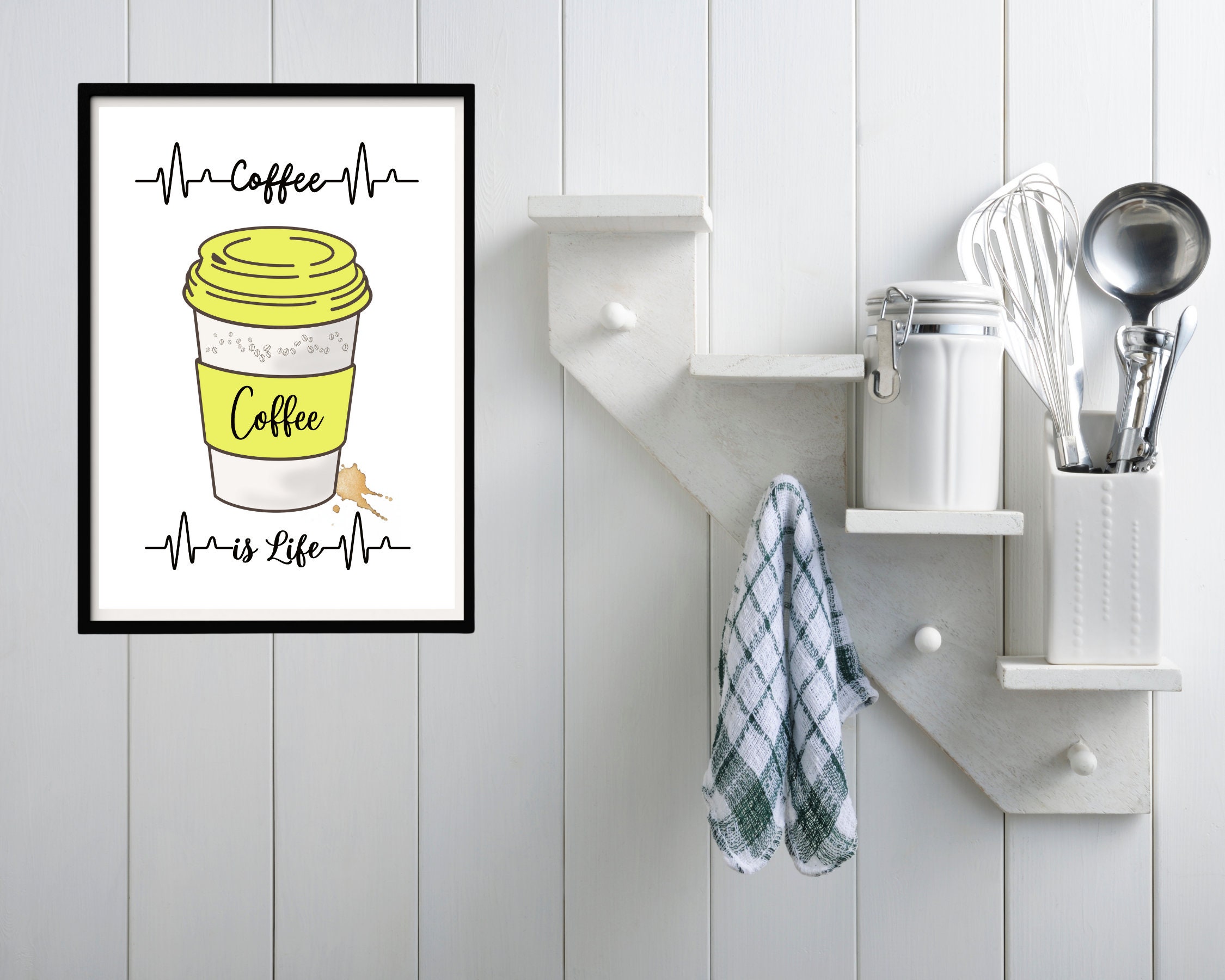Coffee Wall Art Printable Coffee Wall Art Kitchen Wall Art Etsy