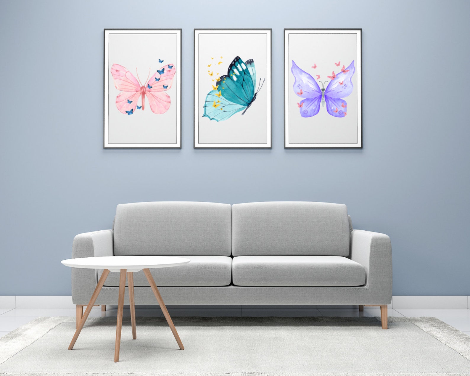 3 Printable Butterfly Wall Art Butterfly Arts Butterfly Room Decor ...