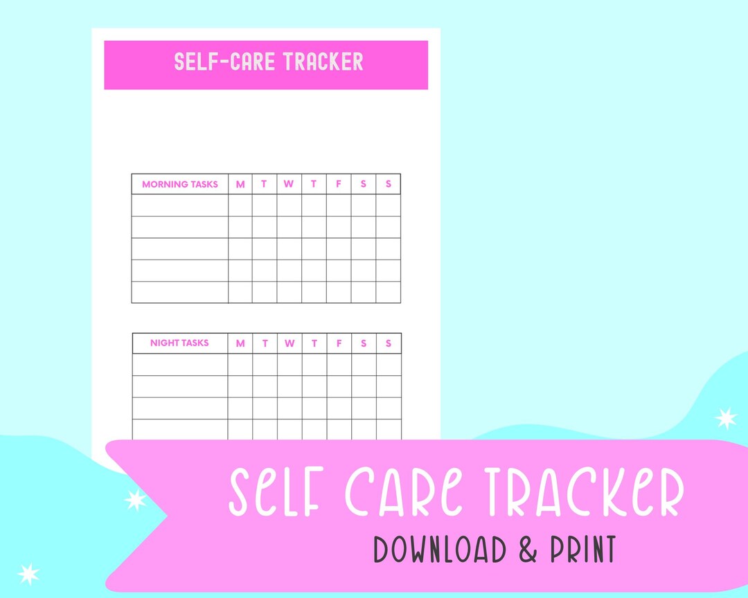 Self Care Tracker Printable | Daily Wellness Tracker | Mental Health ...