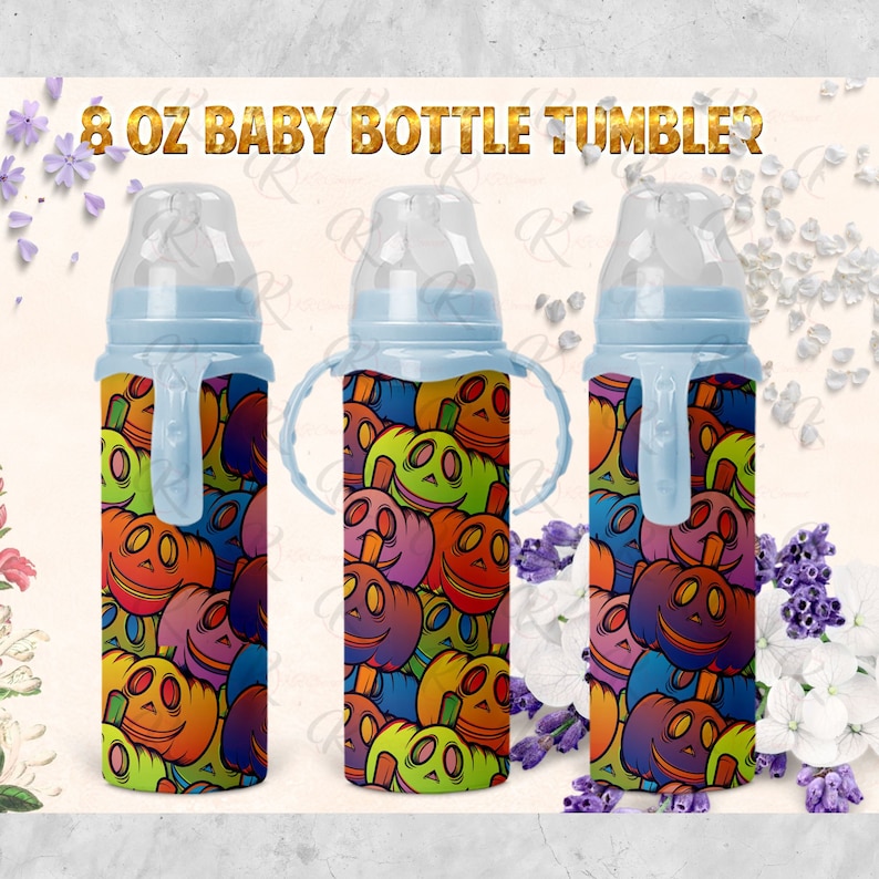 8oz Baby Bottle Sublimation Design PNG File Halloween 8oz Etsy