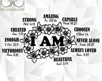 I Am Inspiration Svg | Inspirational Bible Verse Cut File | Bible Verse Silhouette Cut file | I Am Silhouette Clipart | Cut file for Cricut