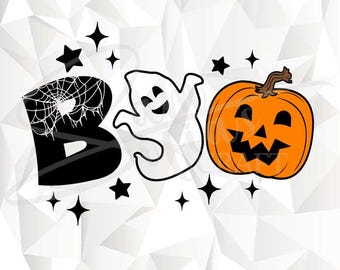 Cute BOO Svg | BOO Svg | Halloween Svg | Spooky Season Svg | Ghost Svg | Pumpkin Svg | Spider Web Svg | Boo Ghost Svg | Boo Cute Clipart
