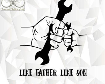 Like Father Like Son Svg Png | Fist Bump Svg | Father and Son Svg Cut file | Fathers Day Svg | Dad and Son Clipart | Cut File for Cricut