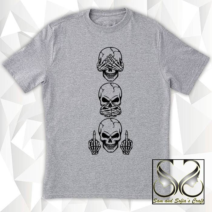 SKULL WORKS 木津京介 Three Wise Skellies Svg | See Speak No Evil Fuck U Svg