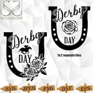 Derby Day Svg | Horse Racing Svg | Horse and Roses Svg | Derby Svg Png | Silhouette File | Cut file for Cricut
